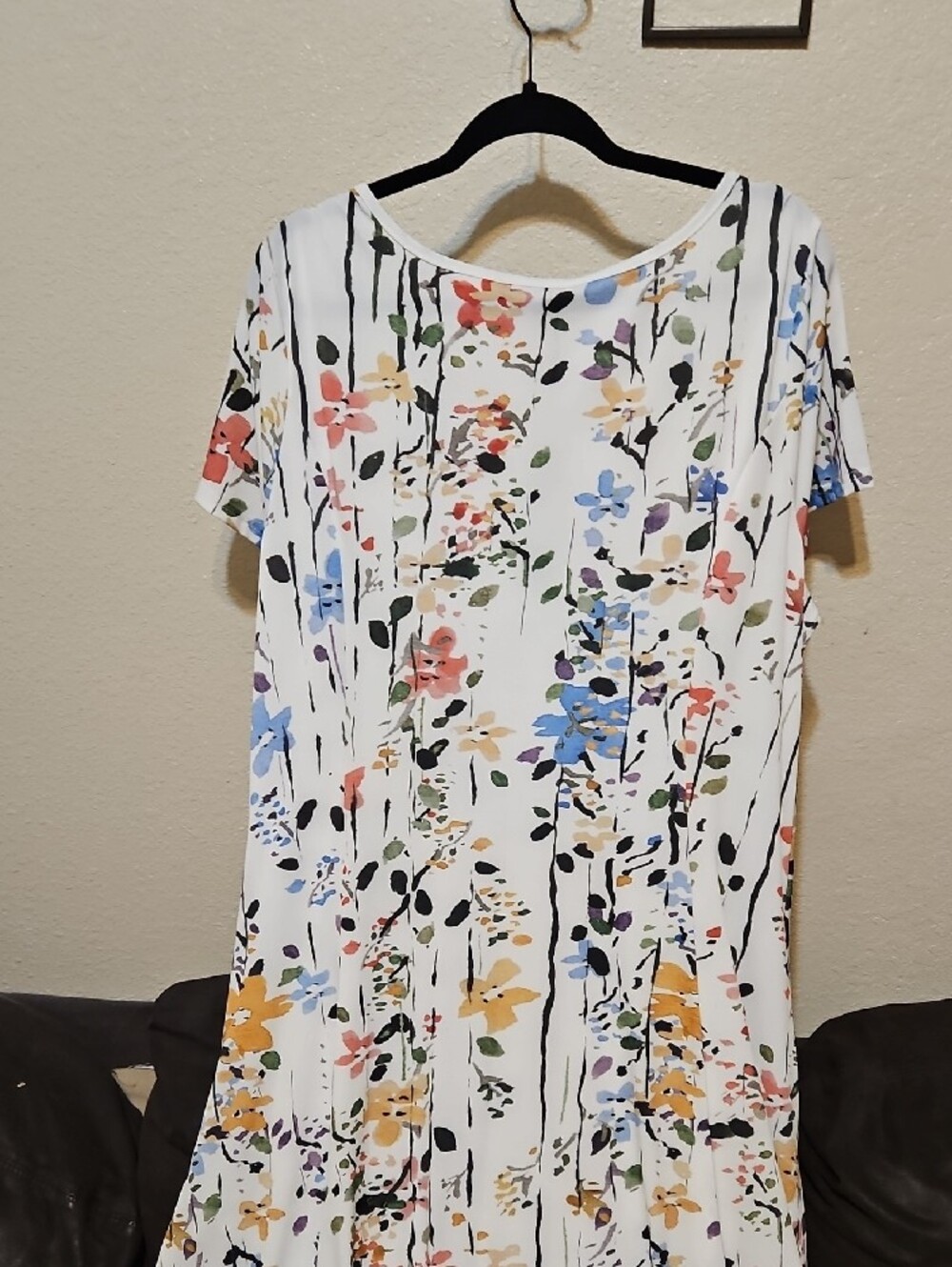 Lily White Floral Stripe Maxi Dress with Multicolor Blooms - Picture 6 of 10